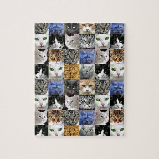 Puzzle Collage de Visages de Chats (Vertical)