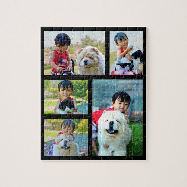 Puzzle Collage d'images customisé 5 photo (Vertical)