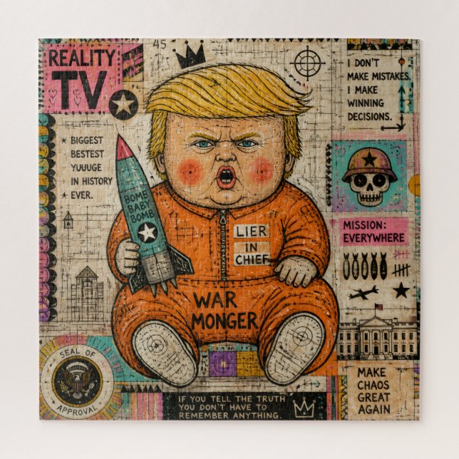 Puzzle Collage du président enfant drôle (Vertical)