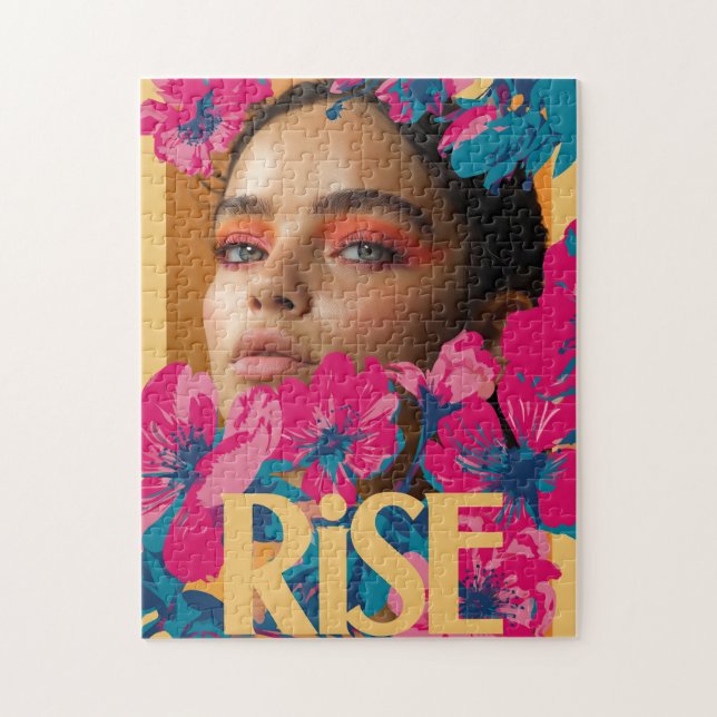Puzzle Collage d'une femme avec des fleurs vibrantes (Vertical)