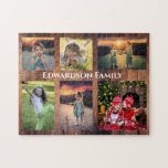 Puzzle Collage familial 6 photos et nom de famille<br><div class="desc">Nom de famille,  collage photo personnalisé puzzle Vous pouvez le personnaliser et ajouter vos plus belles photos,  nom de famille et texte. Super !</div>