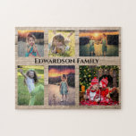 Puzzle Collage familial 6 photos et nom de famille<br><div class="desc">Nom de famille,  collage photo personnalisé puzzle Vous pouvez le personnaliser et ajouter vos plus belles photos,  nom de famille et texte. Super !</div>