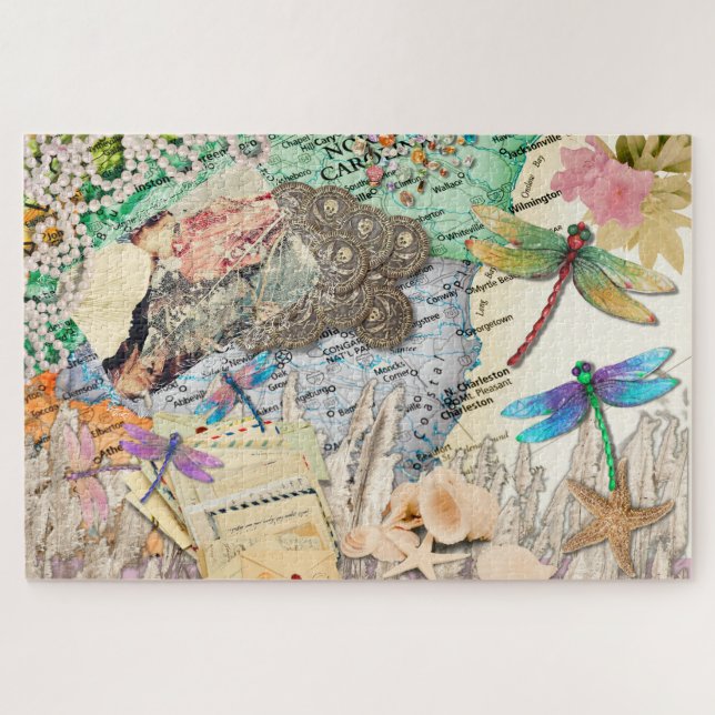 Puzzle Collage numérique du marais salé de Caroline du Su (Horizontal)