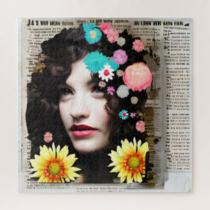 Puzzle Collage papier pour femme vintage