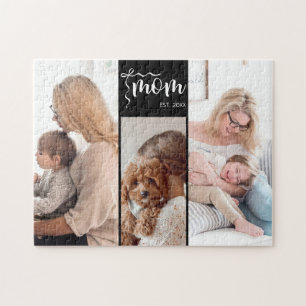 Puzzle Collage personnalisé de 3 photos Maman noire année