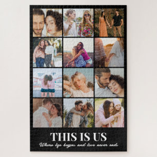 Puzzle Collage Photo 12 Photos 20x30 Couple Marié