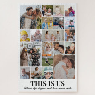 Puzzle Collage Photo 20 Images Couple Marié 20x30