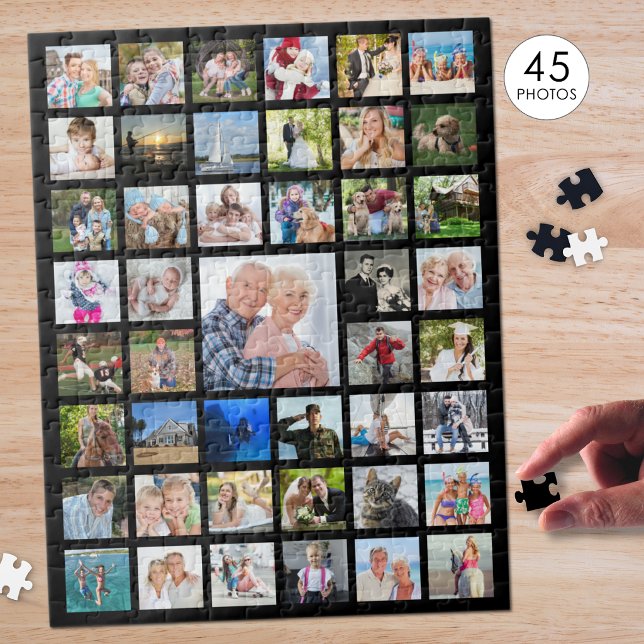 Puzzle Collage photo 45 photos Noir (Créateur téléchargé)