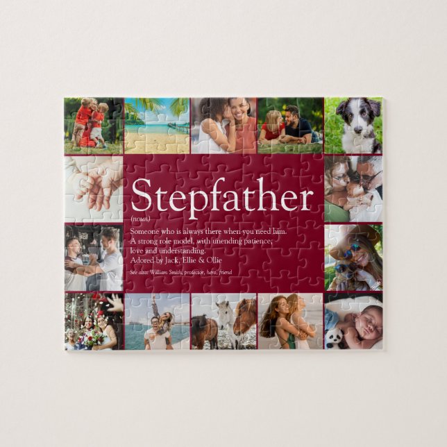 Puzzle Collage photo amusant Stepfather Stepdad Citation (Horizontal)