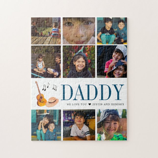 Puzzle Collage photo Carré d'Instagram moderne| Guitare (Vertical)