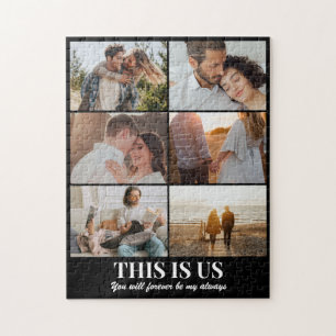 Puzzle Collage photo d'amour de couple personnalisé 6 pho