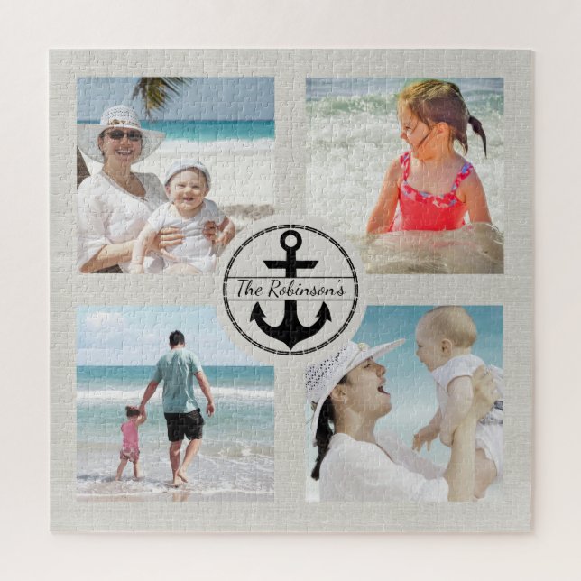 Puzzle Collage photo d'Ancre personnalisée (Vertical)