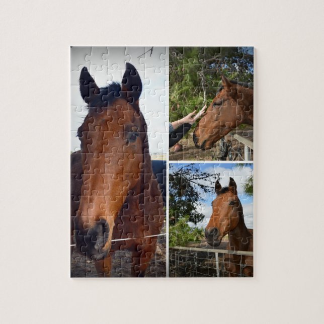 Puzzle Collage photo de chevaux Brown, (Vertical)