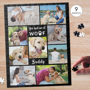 Puzzle Collage photo de chien personnalisé TU M'AS EU À O