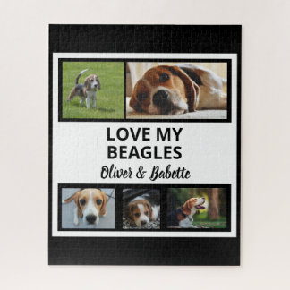 Puzzle Collage photo de chiot et chien personnalisé pour