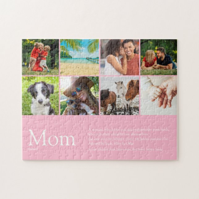 Puzzle Collage photo de citation de définition de maman r (Horizontal)