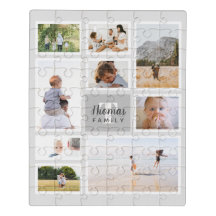 Collage photo de la famille monochrome gris modern