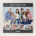 Puzzle Collage photo de la meilleure famille jamais vu Zi<br><div class="desc">Créez votre propre puzzle photo personnalisé pour la meilleure famille jamais créée. Le modèle photo est prêt pour vous à ajouter cinq photos. La photo principale sera utilisée comme arrière - plan et les 4 photos restantes seront disposées dans une bande photo en zigzag le long du fond. Vous pouvez...</div>