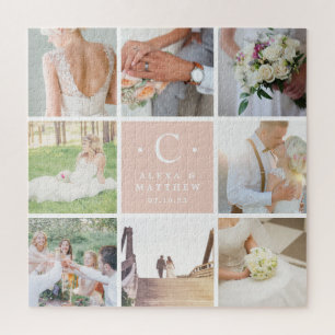 Puzzle Collage photo de monogramme de mariage personnalis
