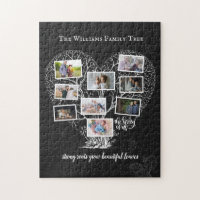 Collage photo de nom de famille| Coeur de l'arbre