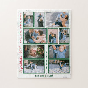 Puzzle Collage photo famille 10 images blanc personnalisé