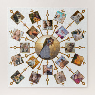 Puzzle Collage Photo Famille 21 Photos Joli White Gold