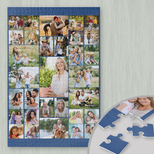 Puzzle Collage photo famille 31 Photo bleu