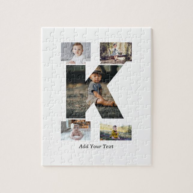 Puzzle Collage photo lettre noir et blanc K (Vertical)