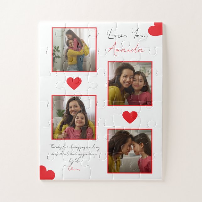 Puzzle Collage photo moderne de Red Hearts (Vertical)