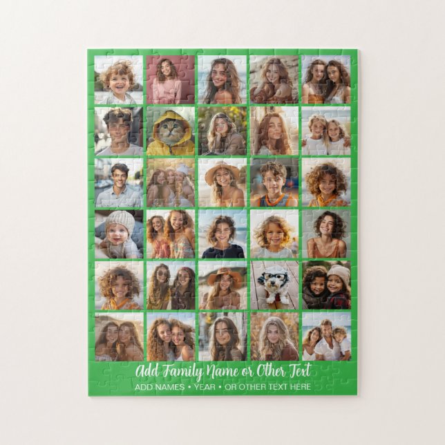 Puzzle Collage photo moderne minimal vert 30 (Vertical)