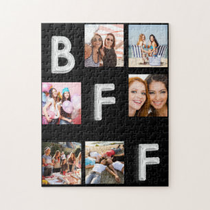 Puzzle Collage photo noir argent ami BFF