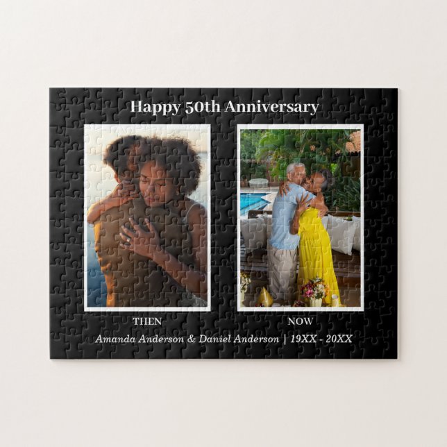 Puzzle Collage photo noir et blanc 2 Anniversaire (Horizontal)