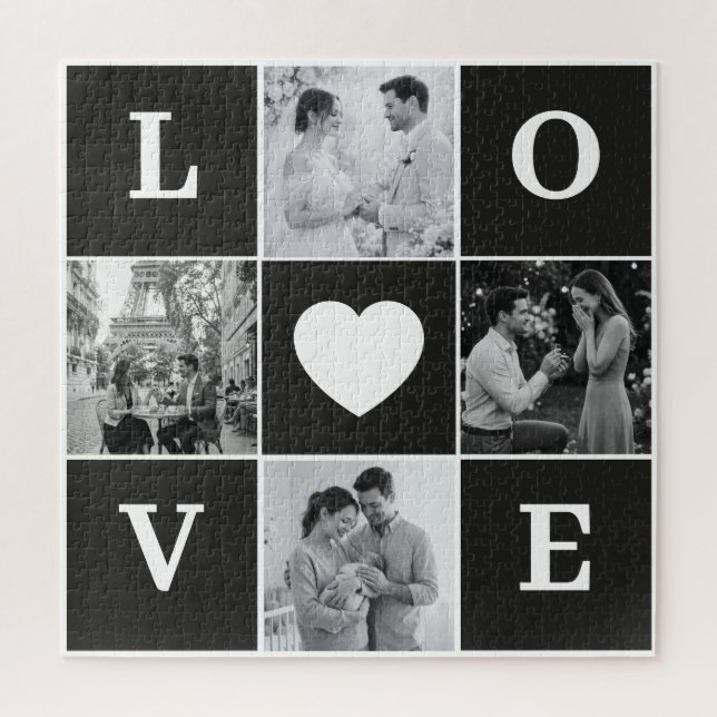 Puzzle Collage photo personnalisé "AMOUR" (Vertical)