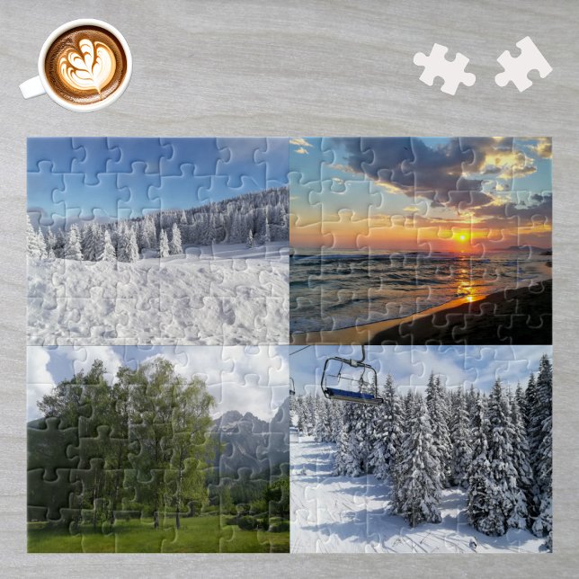 Puzzle Collage photo personnalisé personnalisé avec quatr (Créateur téléchargé)