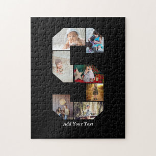 Puzzle Collage photo S en lettres noires et blanches