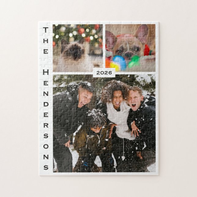 Puzzle Collage photo simple moderne avec fond blanc (Vertical)
