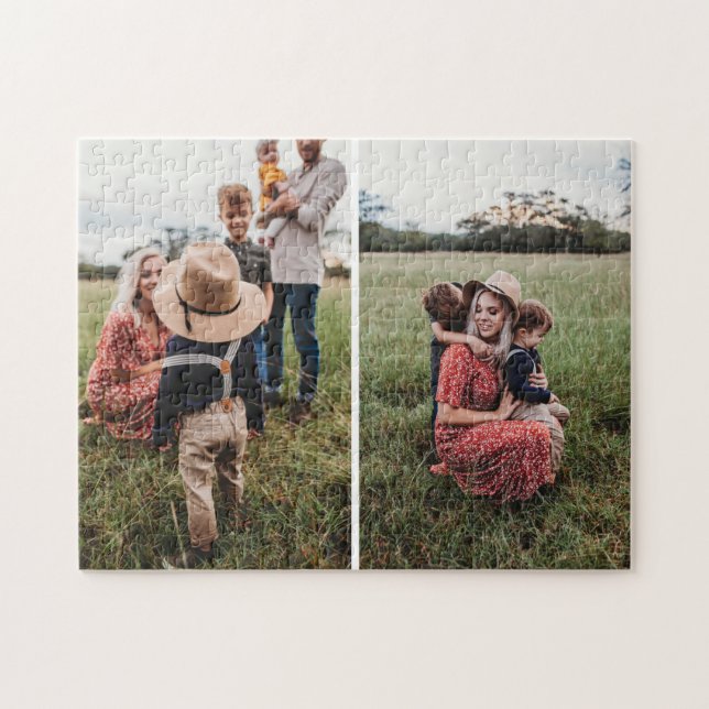 Puzzle Collage simple avec 2 photos de famille (Horizontal)