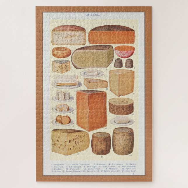 Puzzle Collage vintage de fromages domestiques, Beeton, 1 (Vertical)