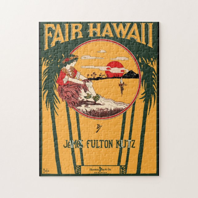 Puzzle Collection de musique feuille Vintage Fair Hawaii (Vertical)