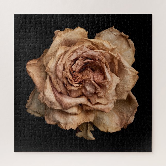 Puzzle Collection Rose Élégante sur Fond Noir (Vertical)