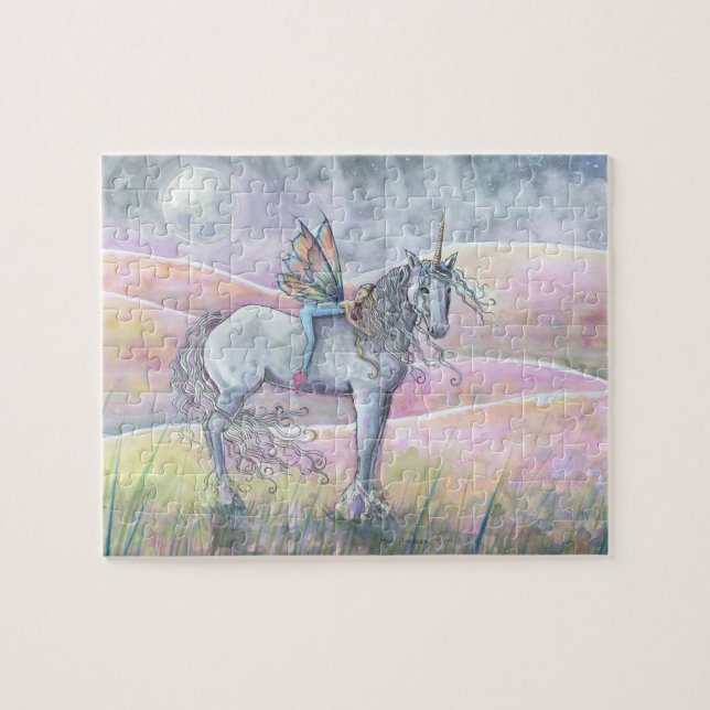Puzzle Collines de l'enchantement Licorne et Fée Fantasti (Horizontal)