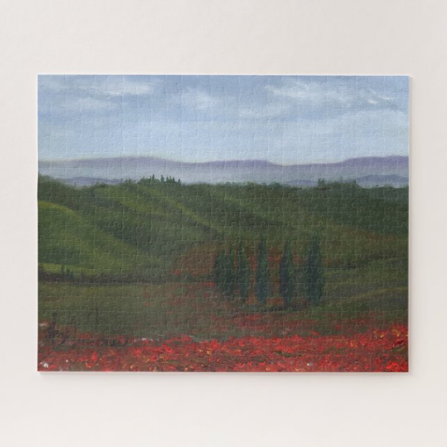 Puzzle Collines toscanes Peinture impressionniste diffici (Horizontal)