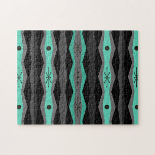 Puzzle Colonnes Abstraites de l'ère atomique Turquoise no