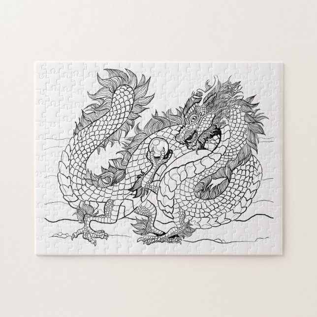 Puzzle Color Your Own Pearl Dragon (Horizontal)