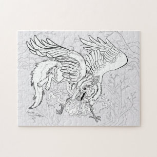 Puzzle Color Your Own Raven Gryphon