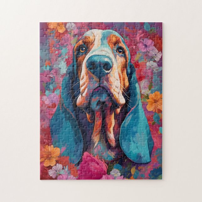 Puzzle Coloré Basset Hound (Vertical)