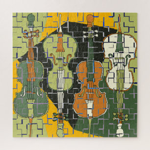 Puzzle Coloré Cellos Motif Blues
