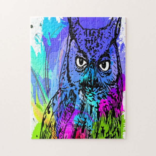 Puzzle coloré de hibou (Vertical)