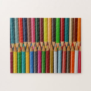 Puzzle coloré d'impression de crayons de crayon