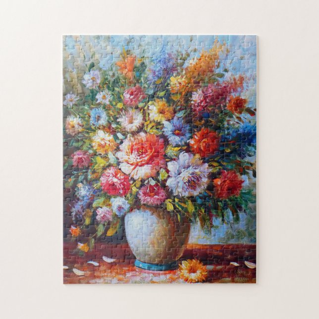 Puzzle Coloré Fleurissant vase de fleurs peinture (Vertical)